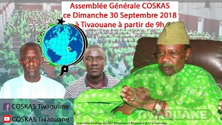 Suivez l’appel de l’assemblée générale du COSKAS de ce Dimanche 30 Septembre 2018 à Tivaouane