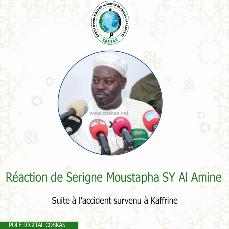 Réaction de Serigne Moustapha SY Al Amine suite à l’accident survenu à Kaffrine